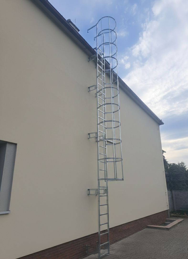 Jak zamontować pionową drabinę na ocieplonej ścianie