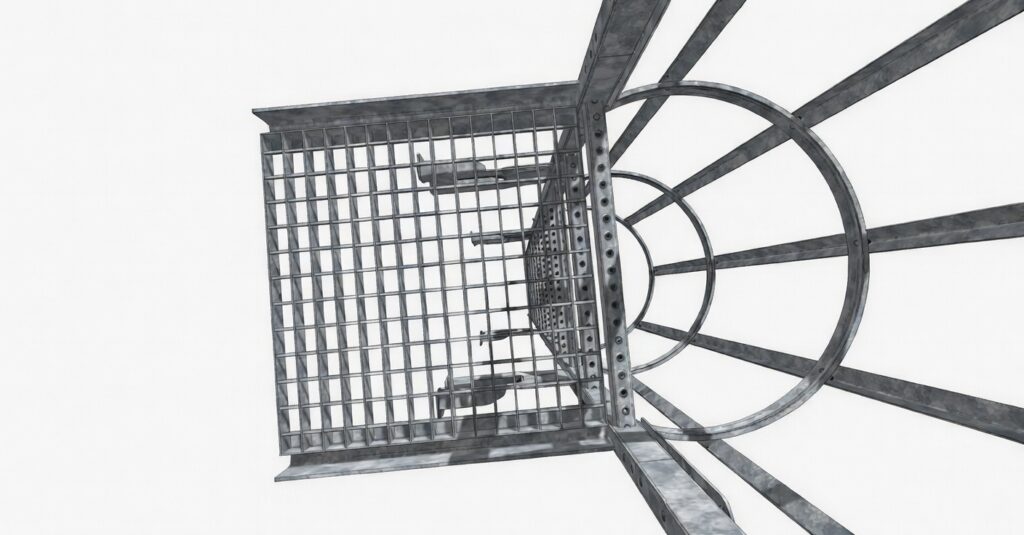 drabina pionowa podest z kraty